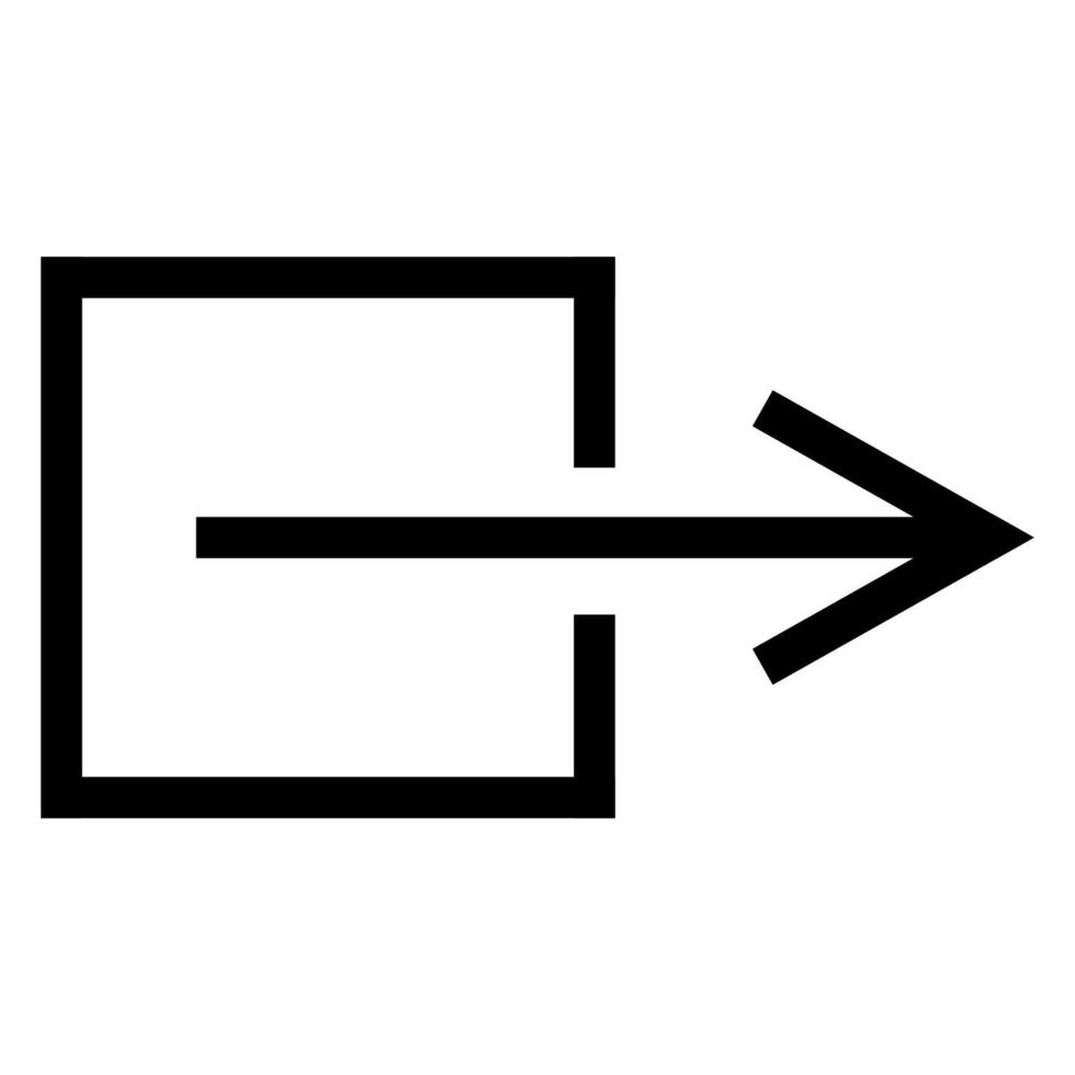 salida salida signo de símbolo no eléctrico, ilustración vectorial, aislar en la etiqueta de fondo blanco. Eps10 vector