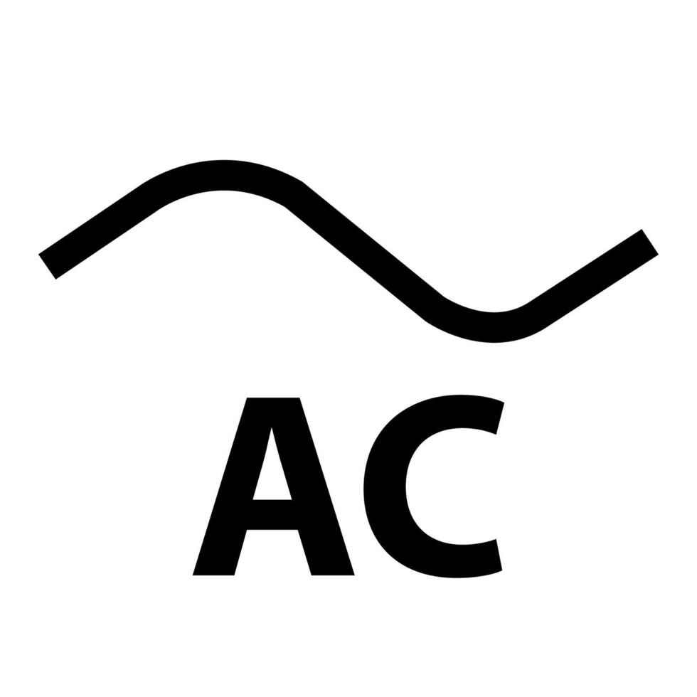 Alternating Current AC Symbol Sign Isolate On White Background,Vector Illustration EPS.10 vector