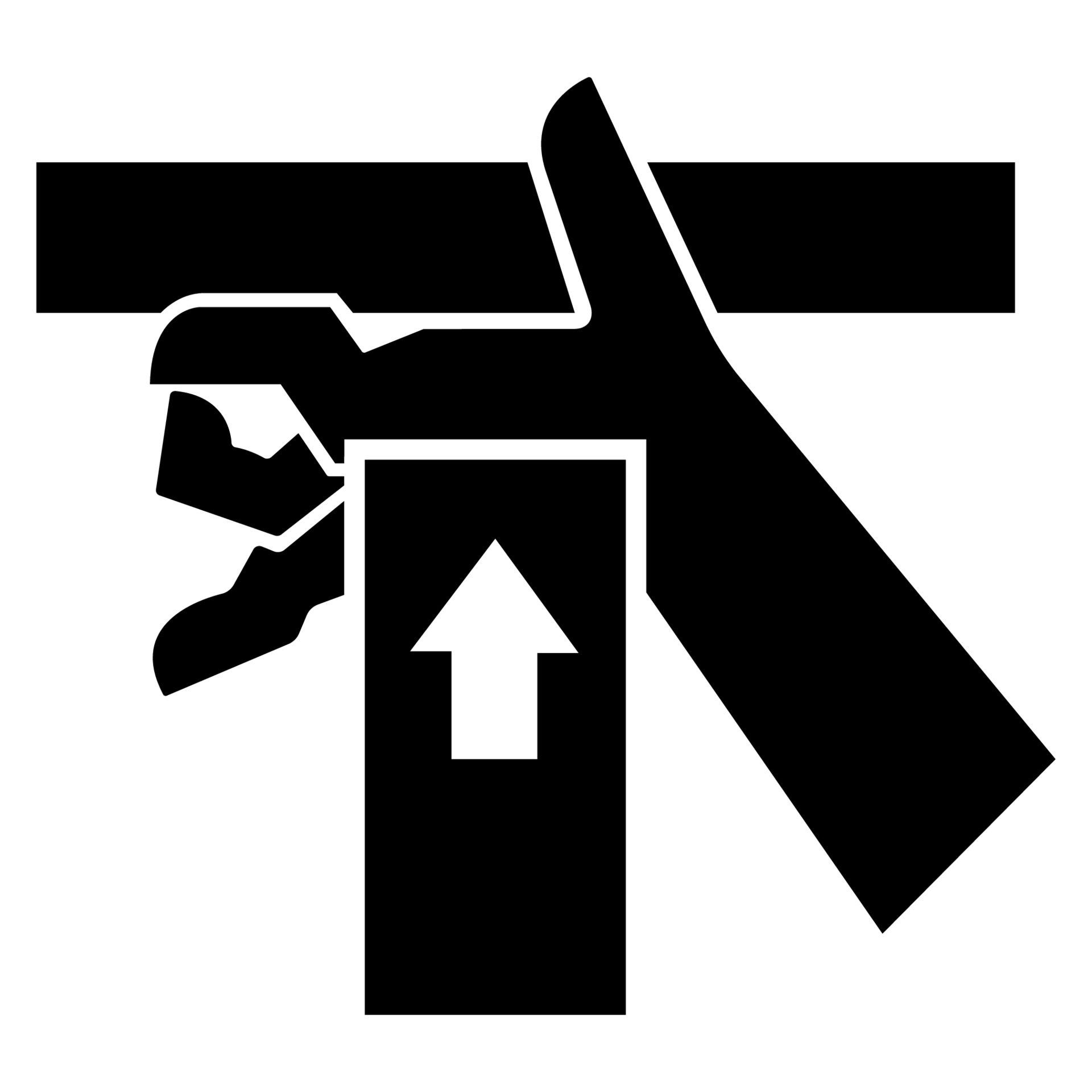 Hand Crush Force From Below Symbol Sign, Vector Illustration, Isolate