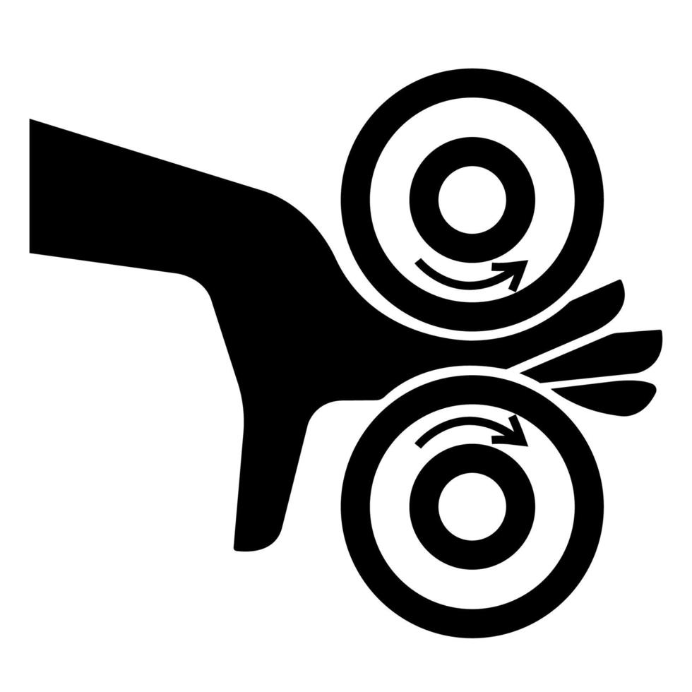 Signo de símbolo de rodillos de enredo de mano, ilustración vectorial, aislar en la etiqueta de fondo blanco .eps10 vector