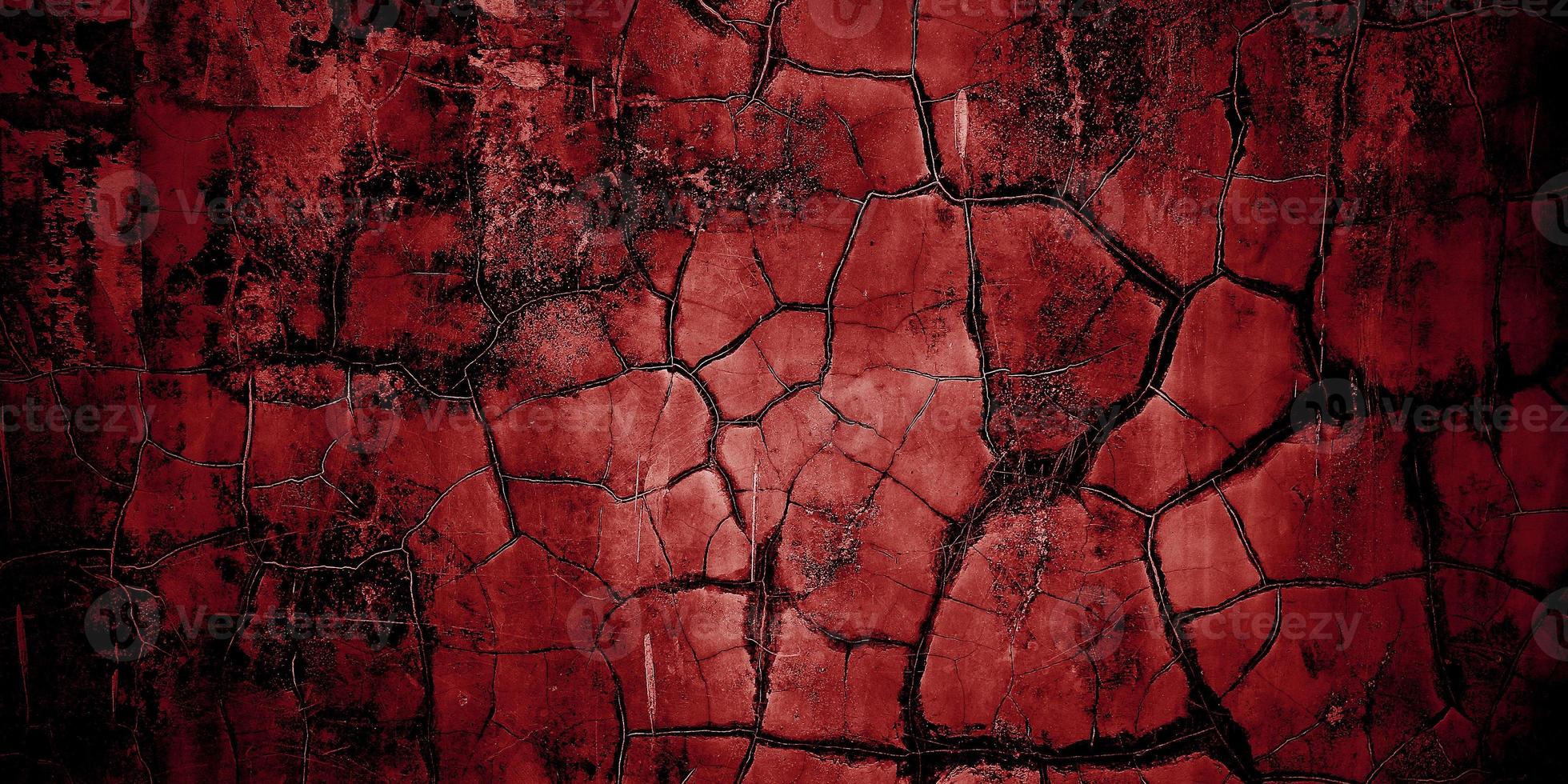 Red and black horror background. Dark grunge red texture concrete photo