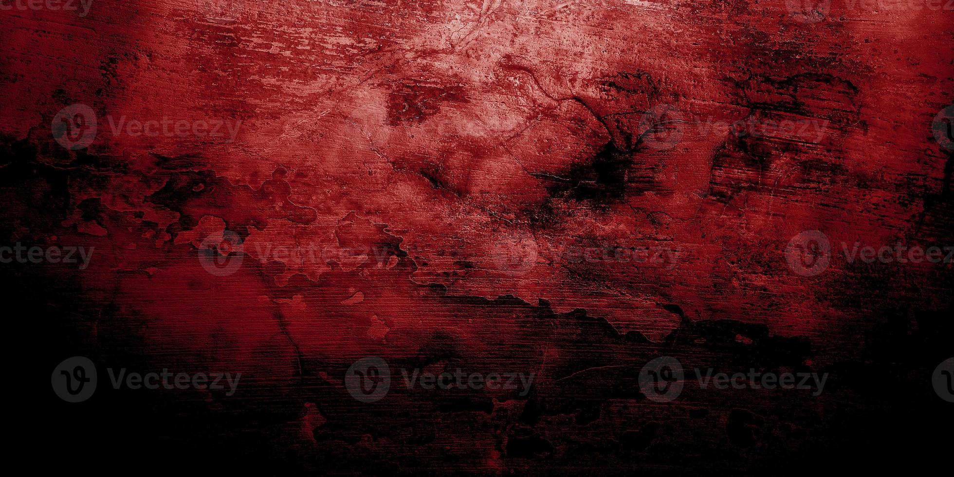 Red and black horror background. Dark grunge red texture concrete photo