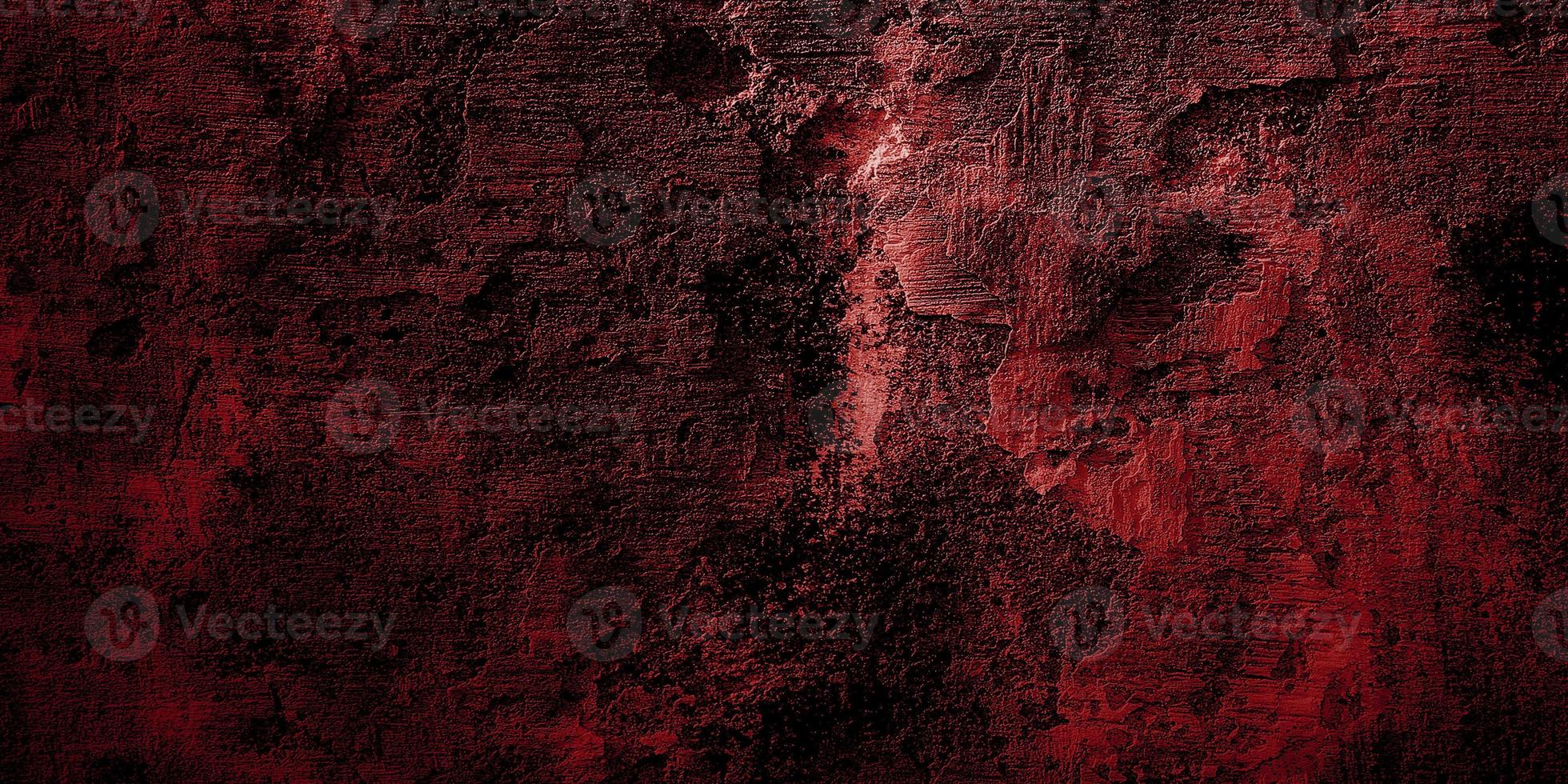 Red and black horror background. Dark grunge red texture concrete photo