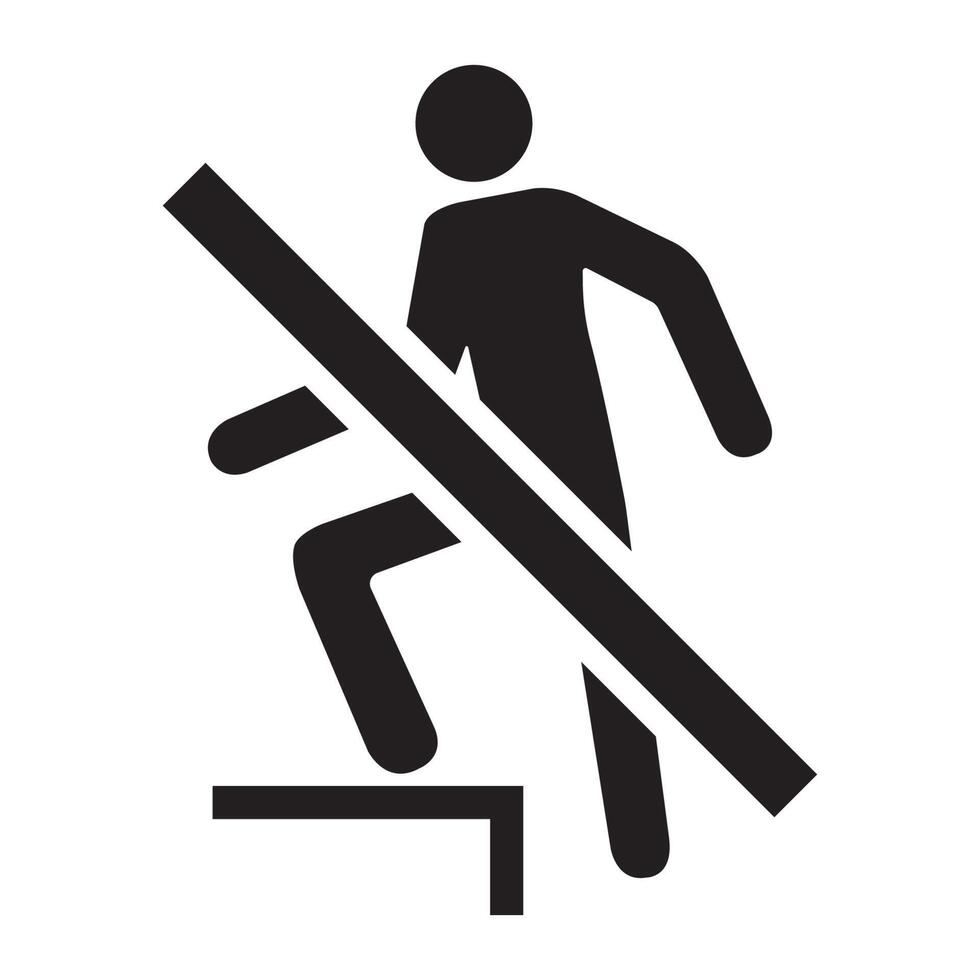 No Stepping Symbol On White Background vector