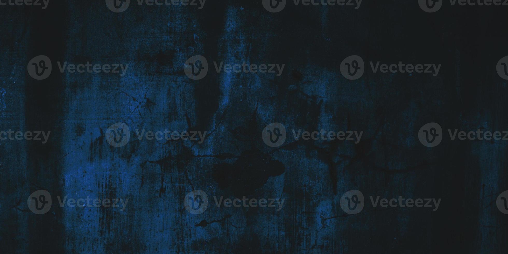 Grunge Navy Dark Blue Background. Blue wall Scary. Black or blue cement texture photo