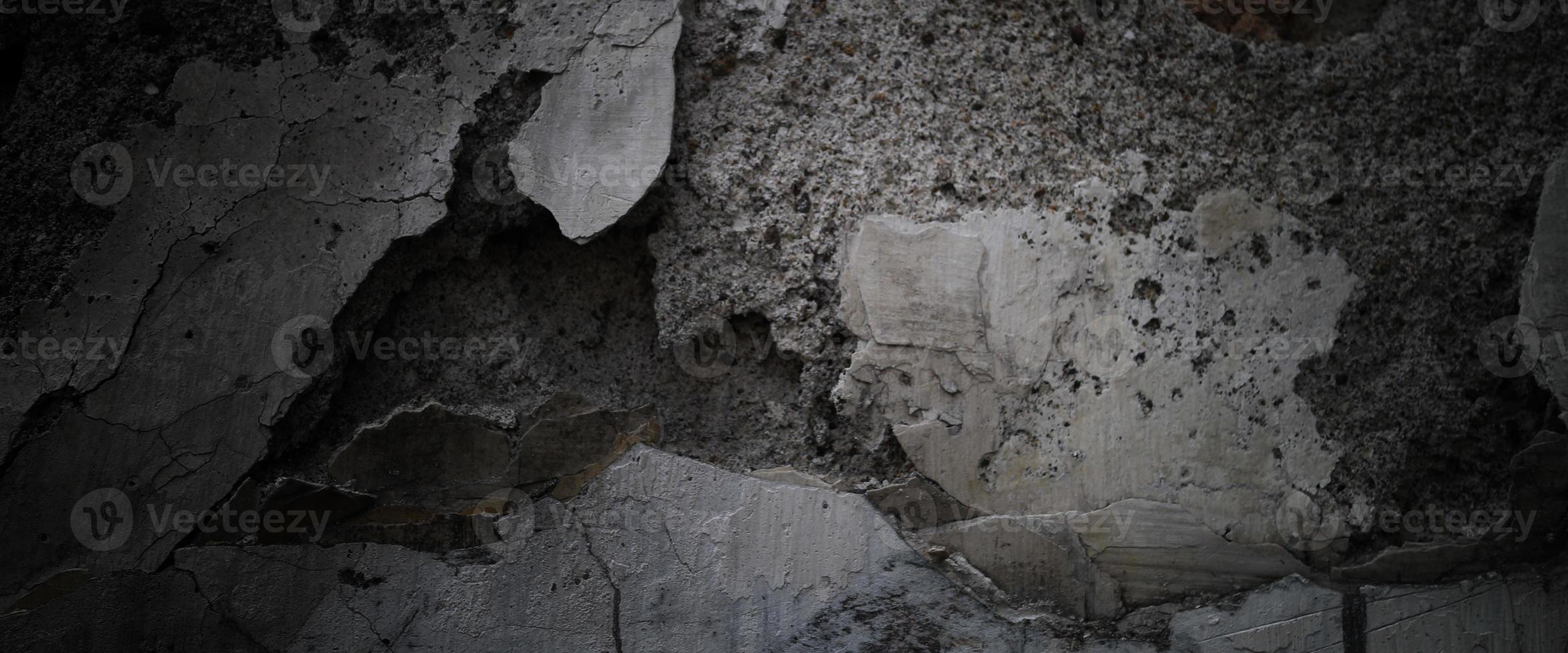 Old wall with Peeling paint on a cement surface photo