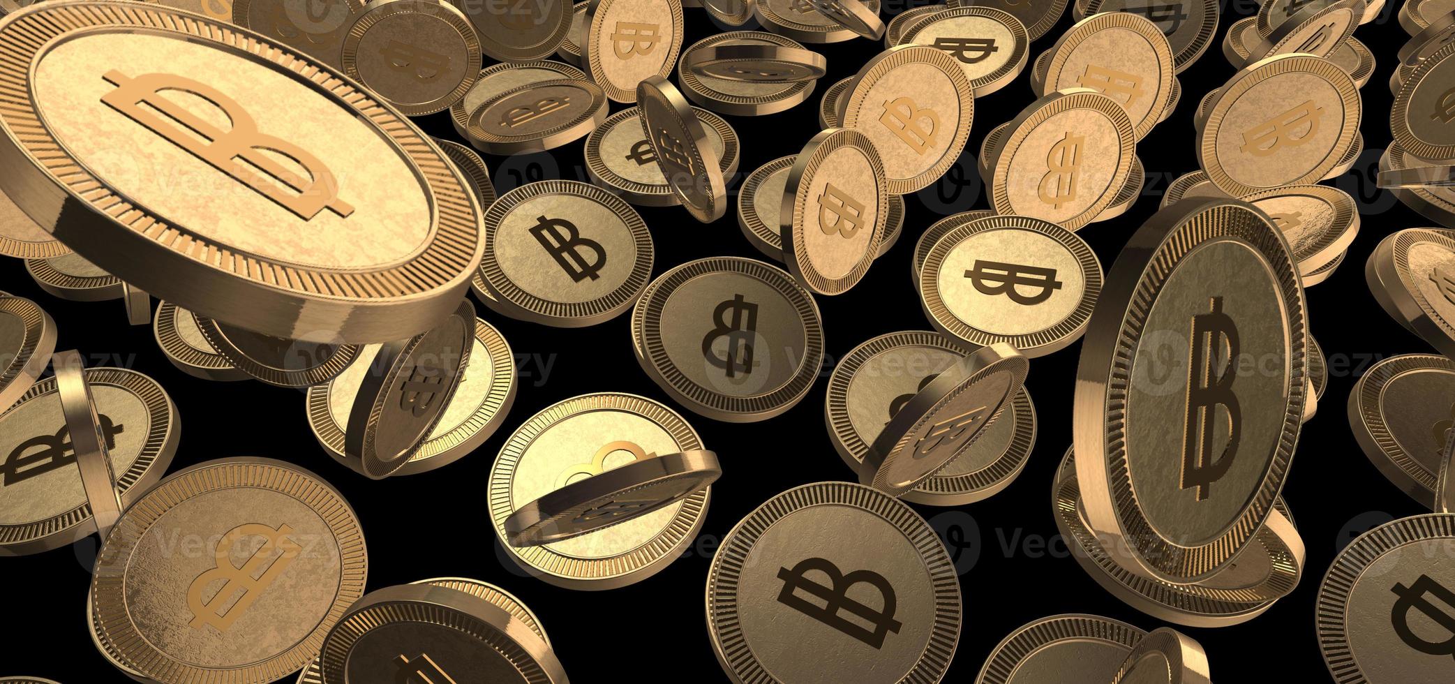 3D Bitcoin illustration. digital payment coins. digital currency coins photo