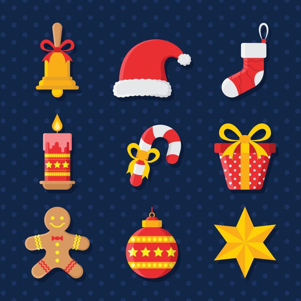 Set Of Christmas Items vector