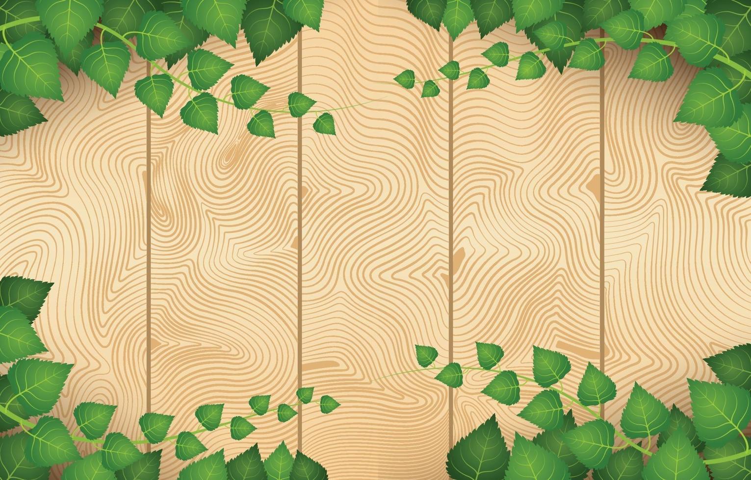 Wood and Foliages Background Concept vector