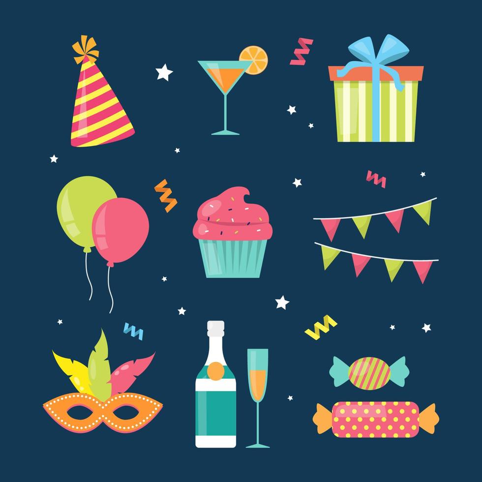 Collection of Colorful Party Elements vector