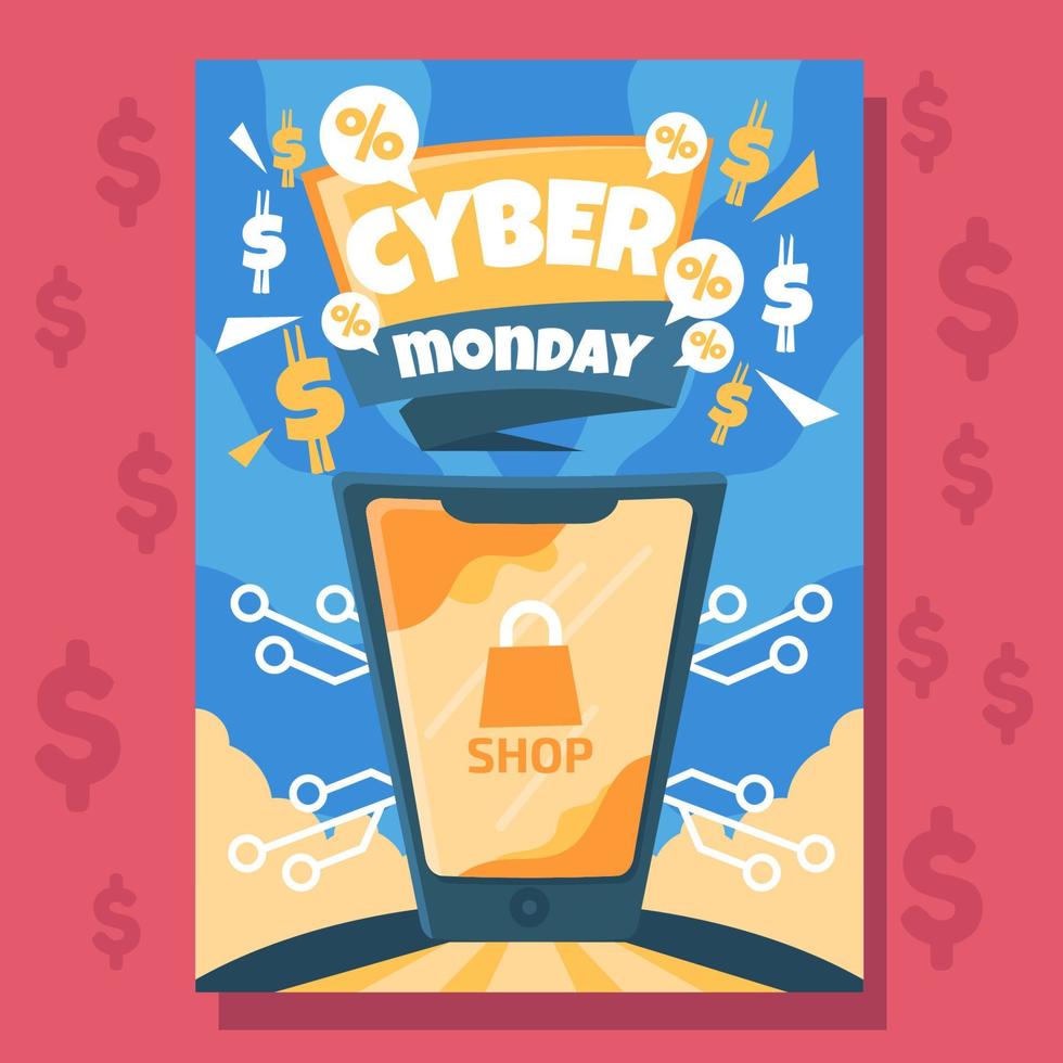 Fun Cyber Monday Sale Concept vector