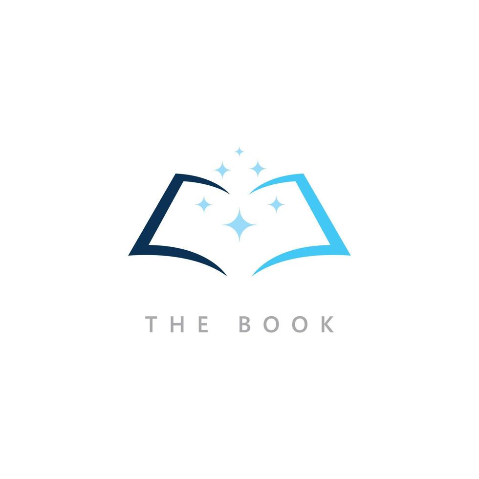 plantilla de icono de logotipo de educación. Ilustración de libro abierto vector