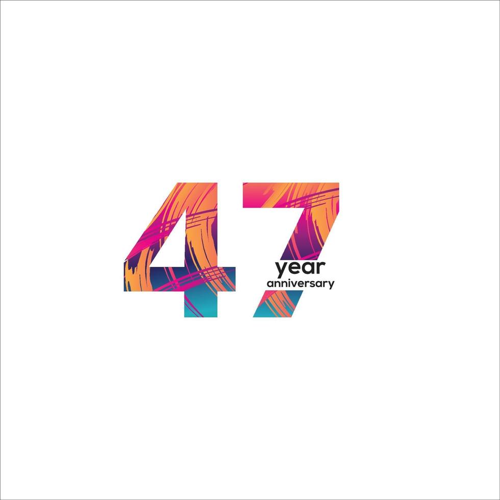 47 th anniversary event party. Vector illustration. numbers template for Celebrating.