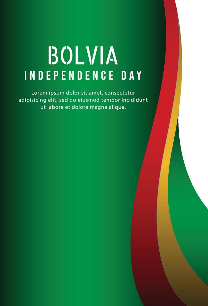 feliz dia de la independencia de bolivia. plantilla, fondo. ilustración vectorial vector