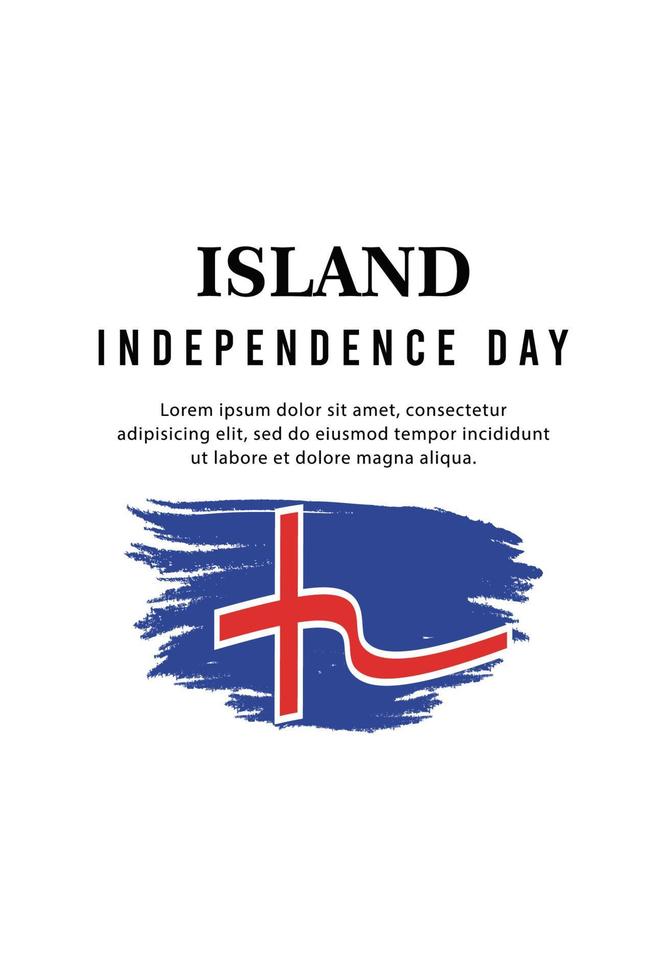 Happy independence day of Island. template, background. Vector illustration
