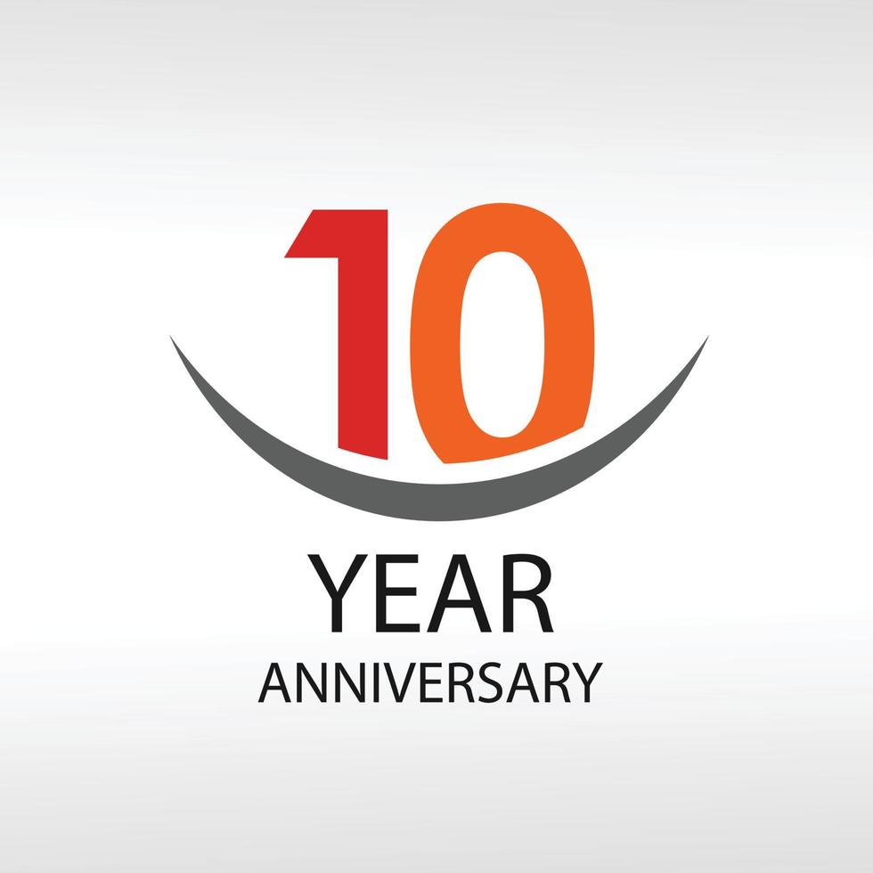 10  Year Anniversary Vector Template Design Illustration