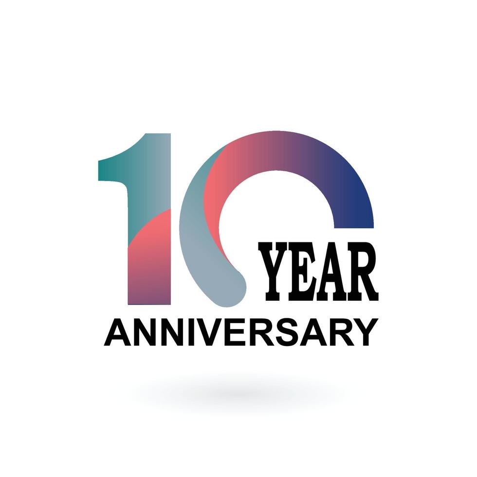 10  Year Anniversary Vector Template Design Illustration