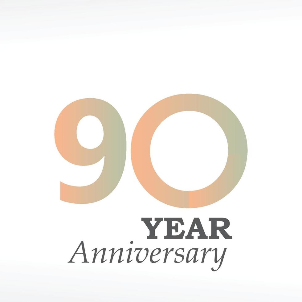 90 Year Anniversary Elegant Vector Template Design Illustration