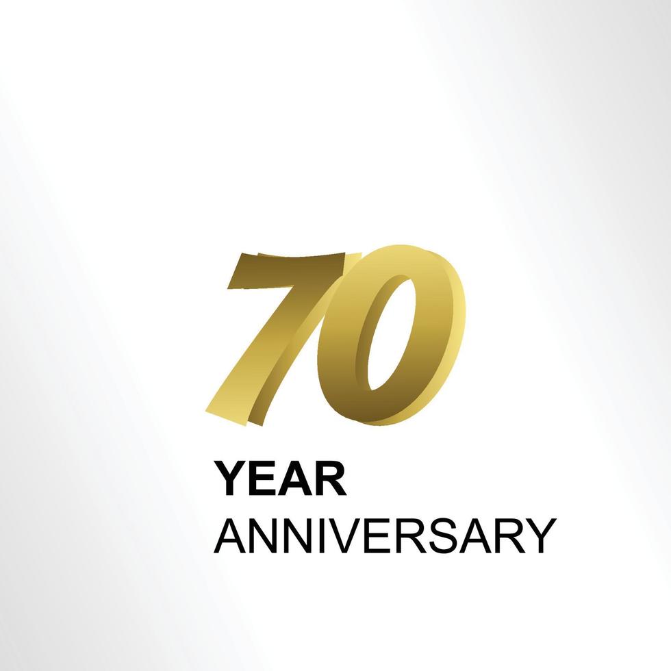 70 Year Anniversary Elegant Vector Template Design Illustration