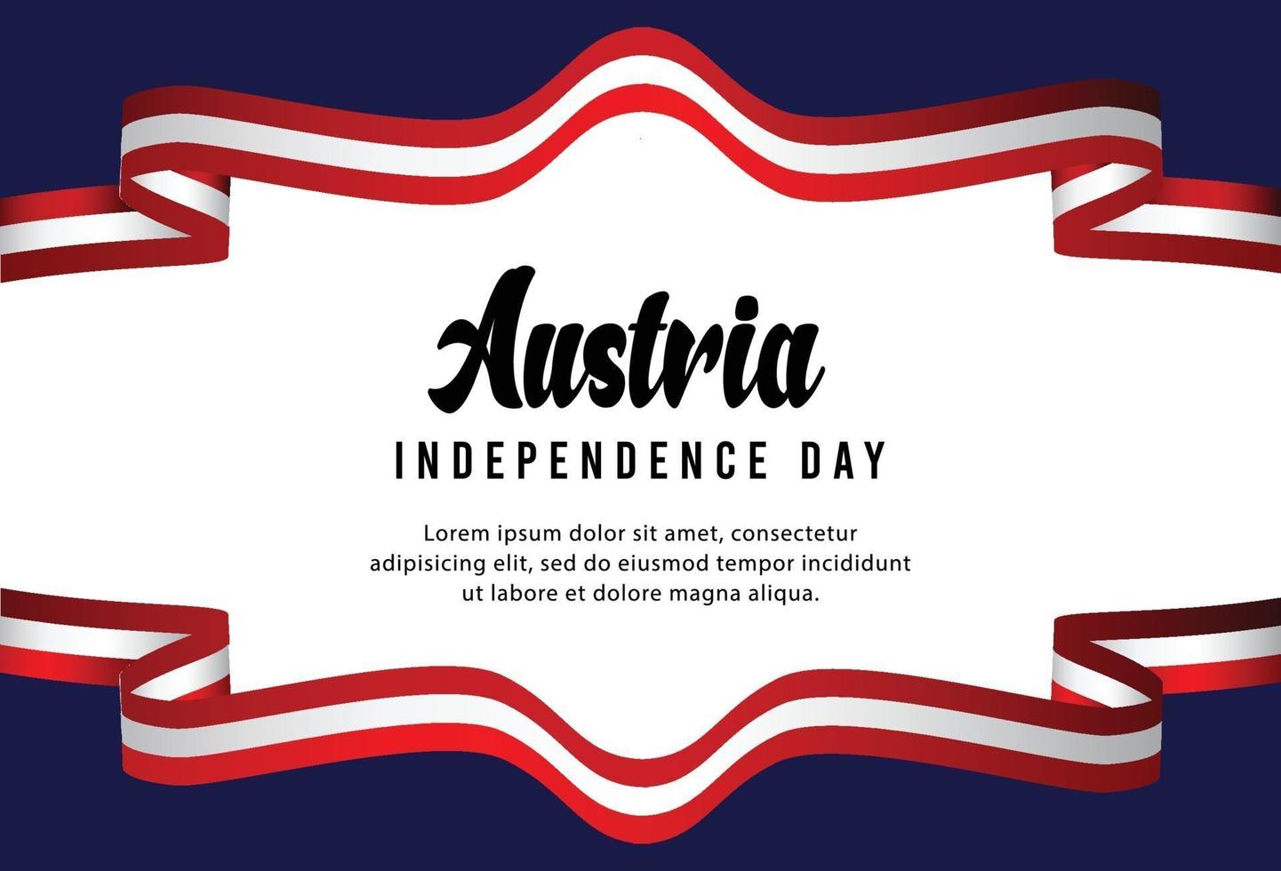 Fondo del estado de la bandera de Austria. tarjeta de felicitación del día de la independencia nacional de la república de austria. bandera de ilustración vectorial. vector