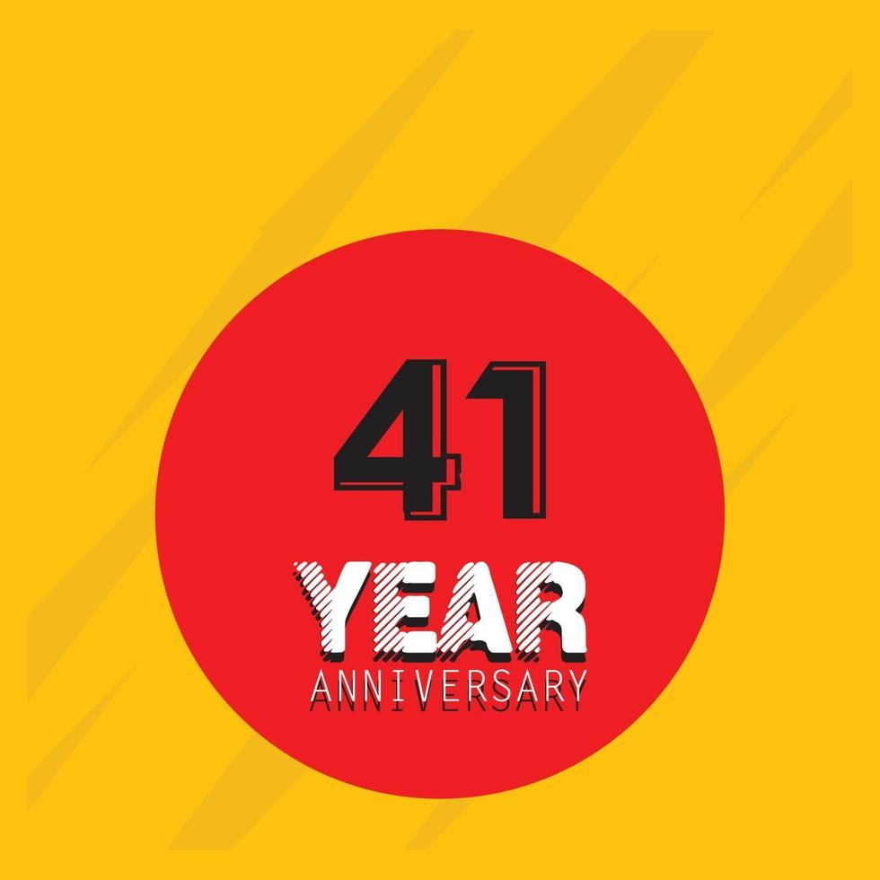 41 th anniversary event party. Vector illustration. numbers template for Celebrating.