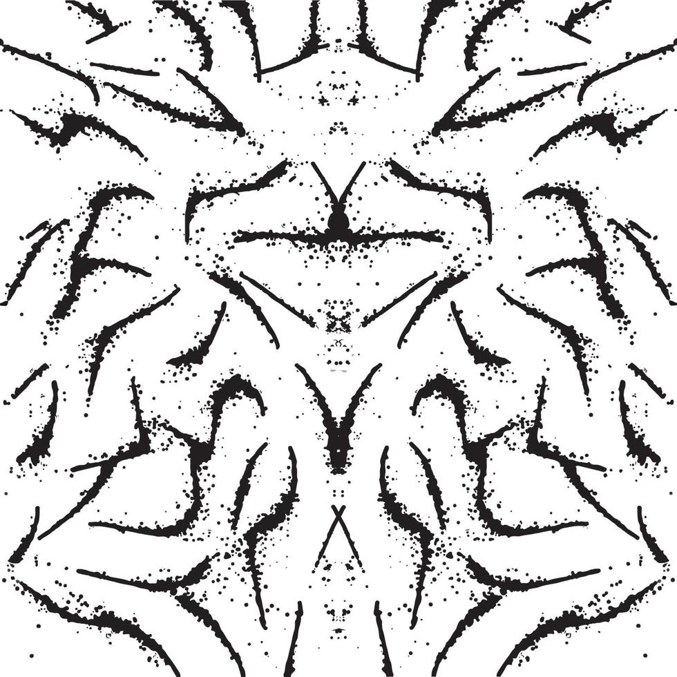 Black paint brush strokes vector seamless pattern. Hand drawn curved and wavy lines with grunge circles. brush scribbles decorative texture. Messy doodles, bold curvy lines illustration.