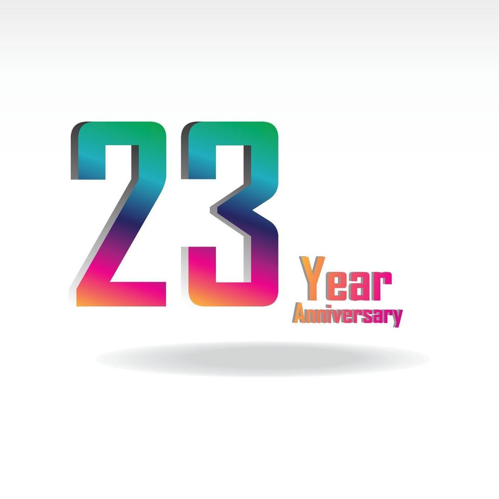 23 th anniversary event party. Vector illustration. numbers template for Celebrating.