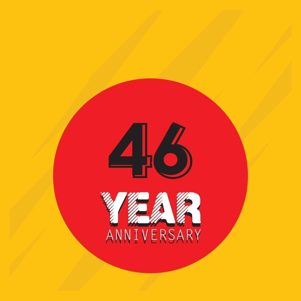Fiesta del 46º aniversario. ilustración vectorial. plantilla de números para celebrar. vector