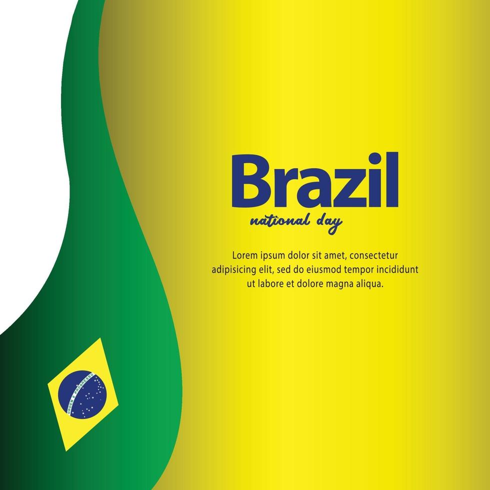 Brazil Independence Day. Freedom day. Happy national holiday. Celebrate annual in September 7. Brazil flag. Patriotic brazilian design. template, background. Vector illustration