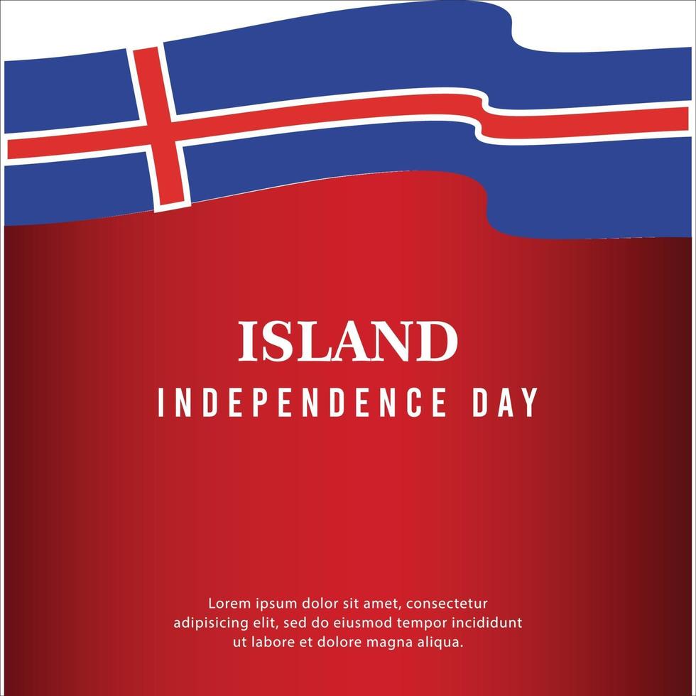 Happy independence day of Island. template, background. Vector illustration