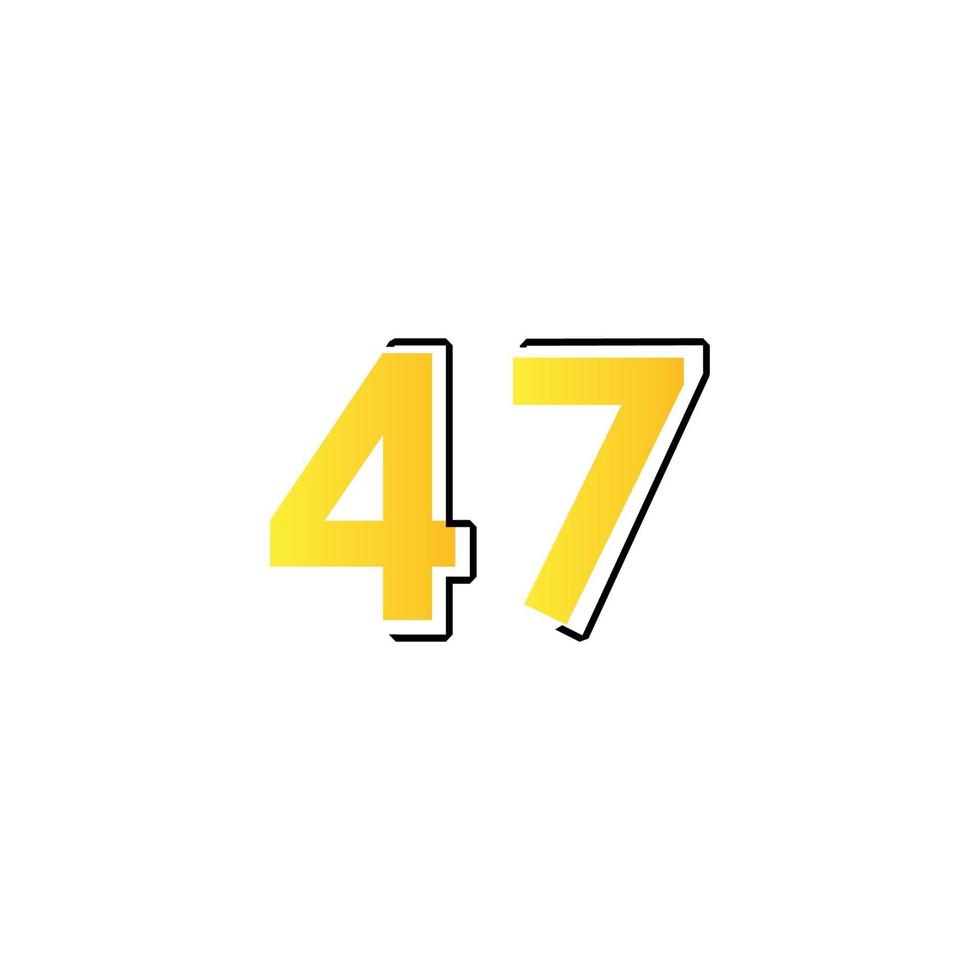 47 th anniversary event party. Vector illustration. numbers template for Celebrating.