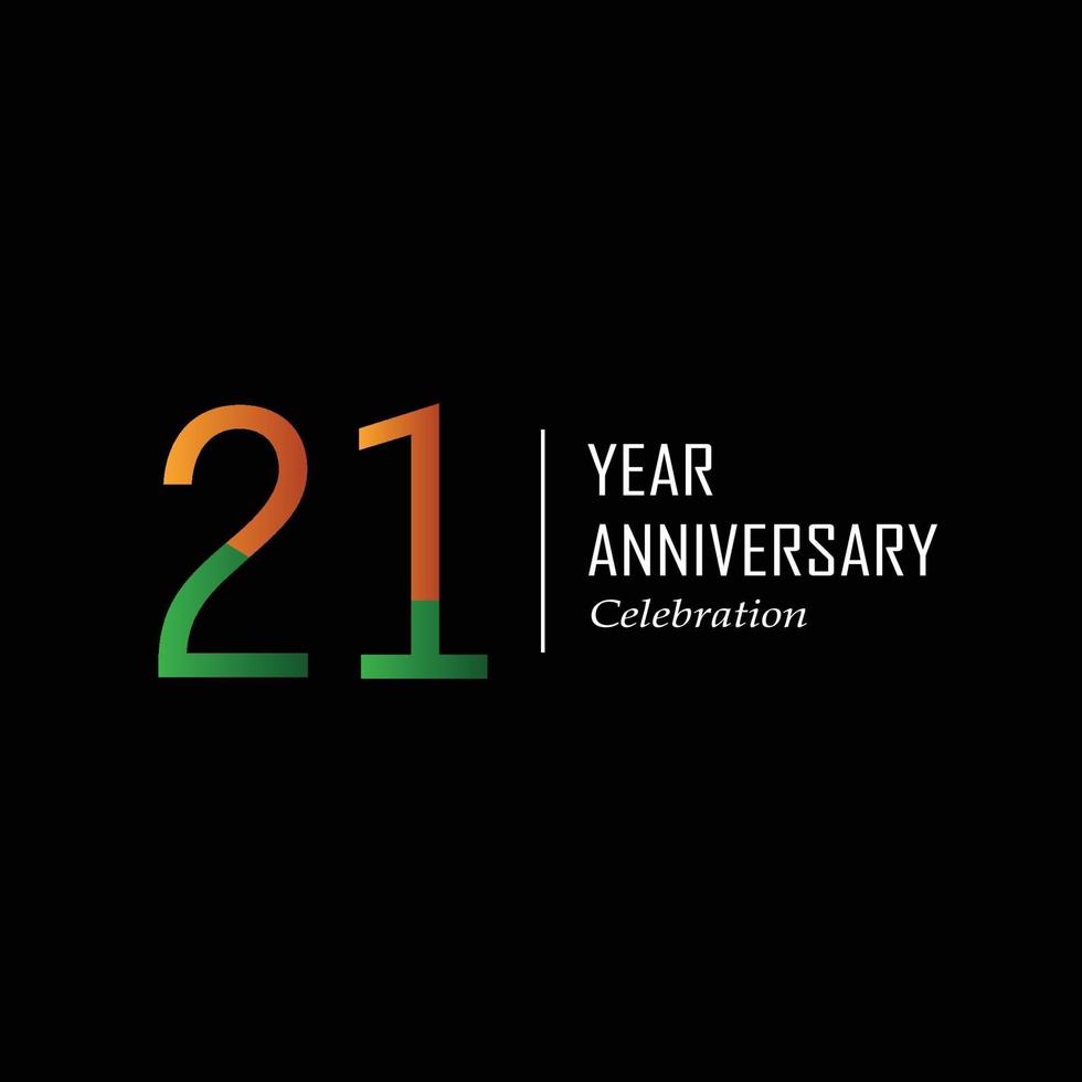 21 th anniversary event party. Vector illustration. numbers template for Celebrating.