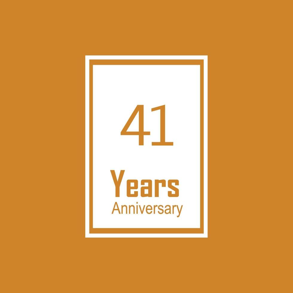 41 th anniversary event party. Vector illustration. numbers template for Celebrating.
