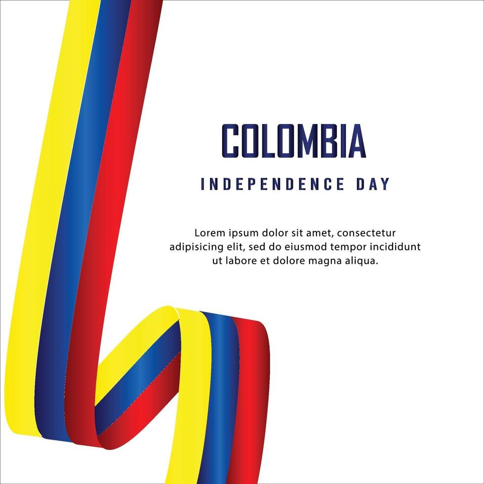 feliz dia de la independencia de colombia. plantilla, fondo. ilustración vectorial vector