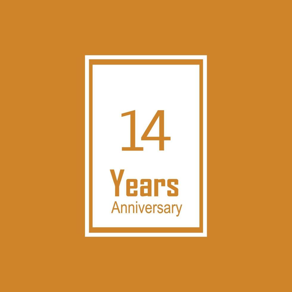 14th anniversary event party. Vector illustration. numbers template for Celebrating.