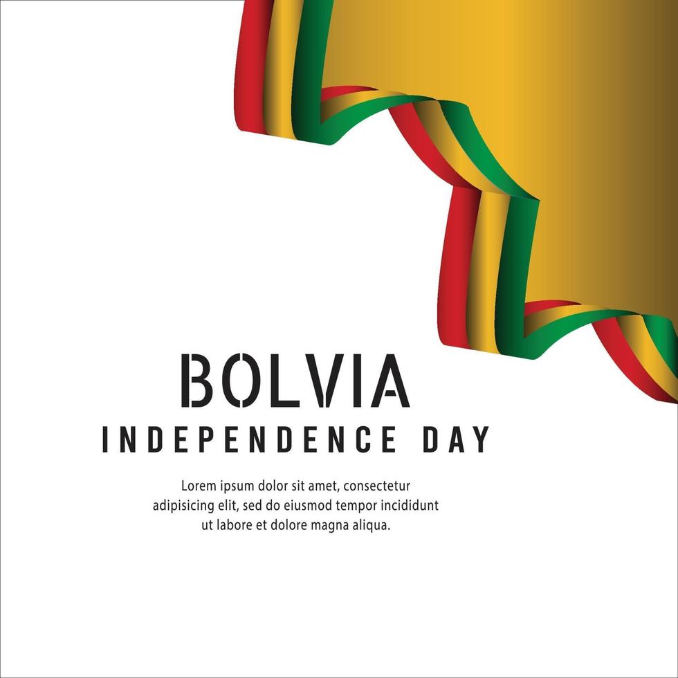 feliz dia de la independencia de bolivia. plantilla, fondo. ilustración vectorial vector