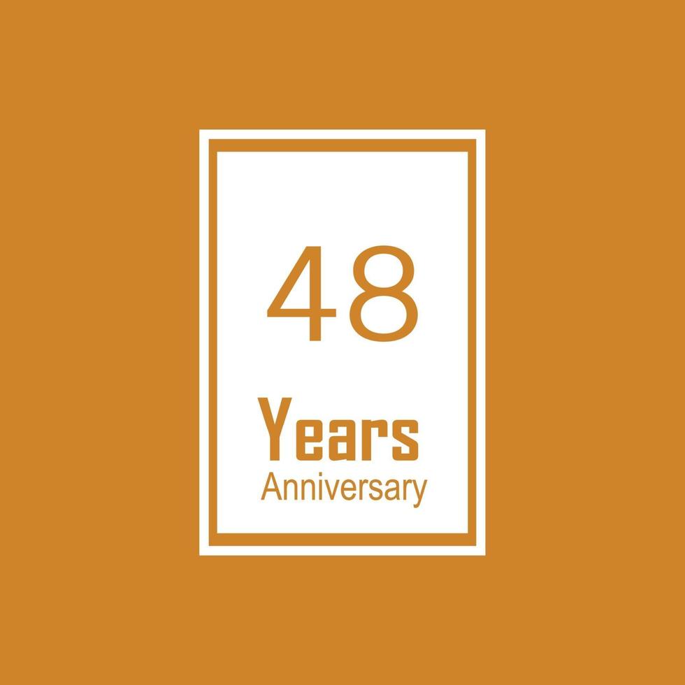 48 th anniversary event party. Vector illustration. numbers template for Celebrating.