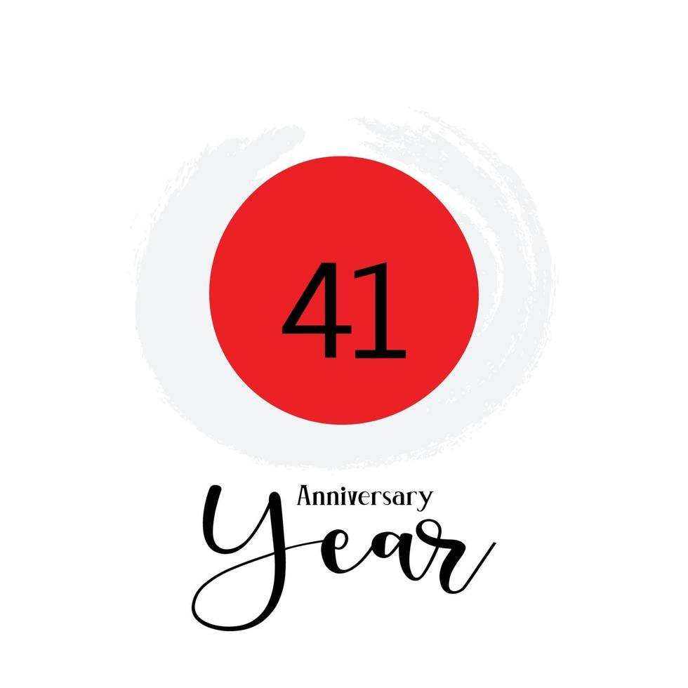 41 th anniversary event party. Vector illustration. numbers template for Celebrating.