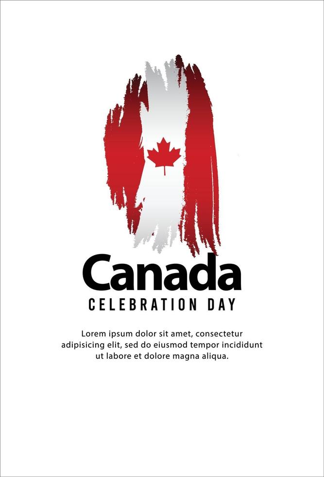 Brush Happy independence day of canada. template, background. Vector illustration