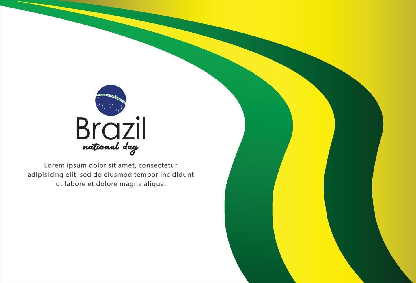 Brazil Independence Day. Freedom day. Happy national holiday. Celebrate annual in September 7. Brazil flag. Patriotic brazilian design. template, background. Vector illustration