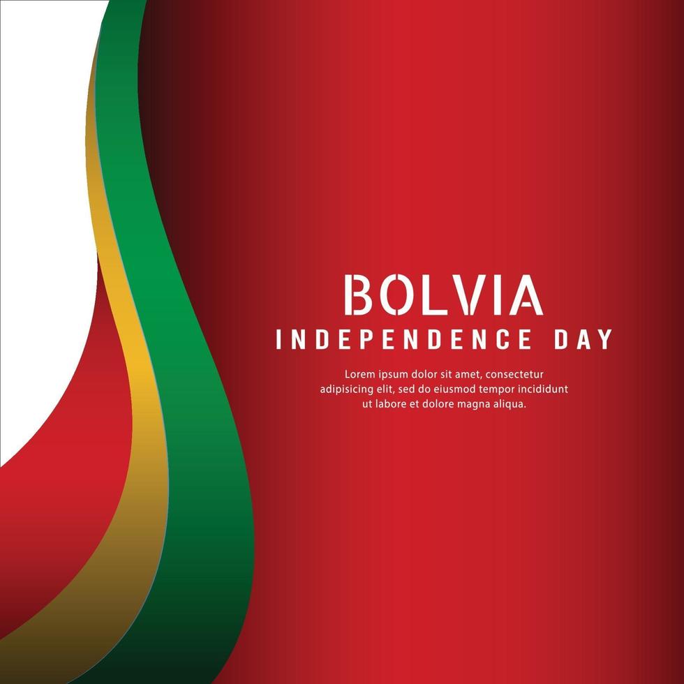 Happy independence day of Bolivia. template, background. Vector illustration