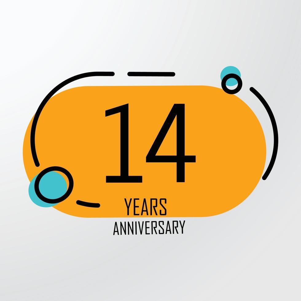 14th anniversary event party. Vector illustration. numbers template for Celebrating.