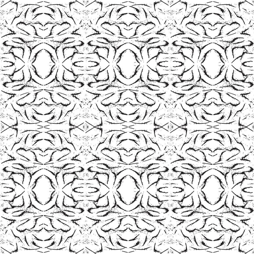Black paint brush strokes vector seamless pattern. Hand drawn curved and wavy lines with grunge circles. brush scribbles decorative texture. Messy doodles, bold curvy lines illustration.