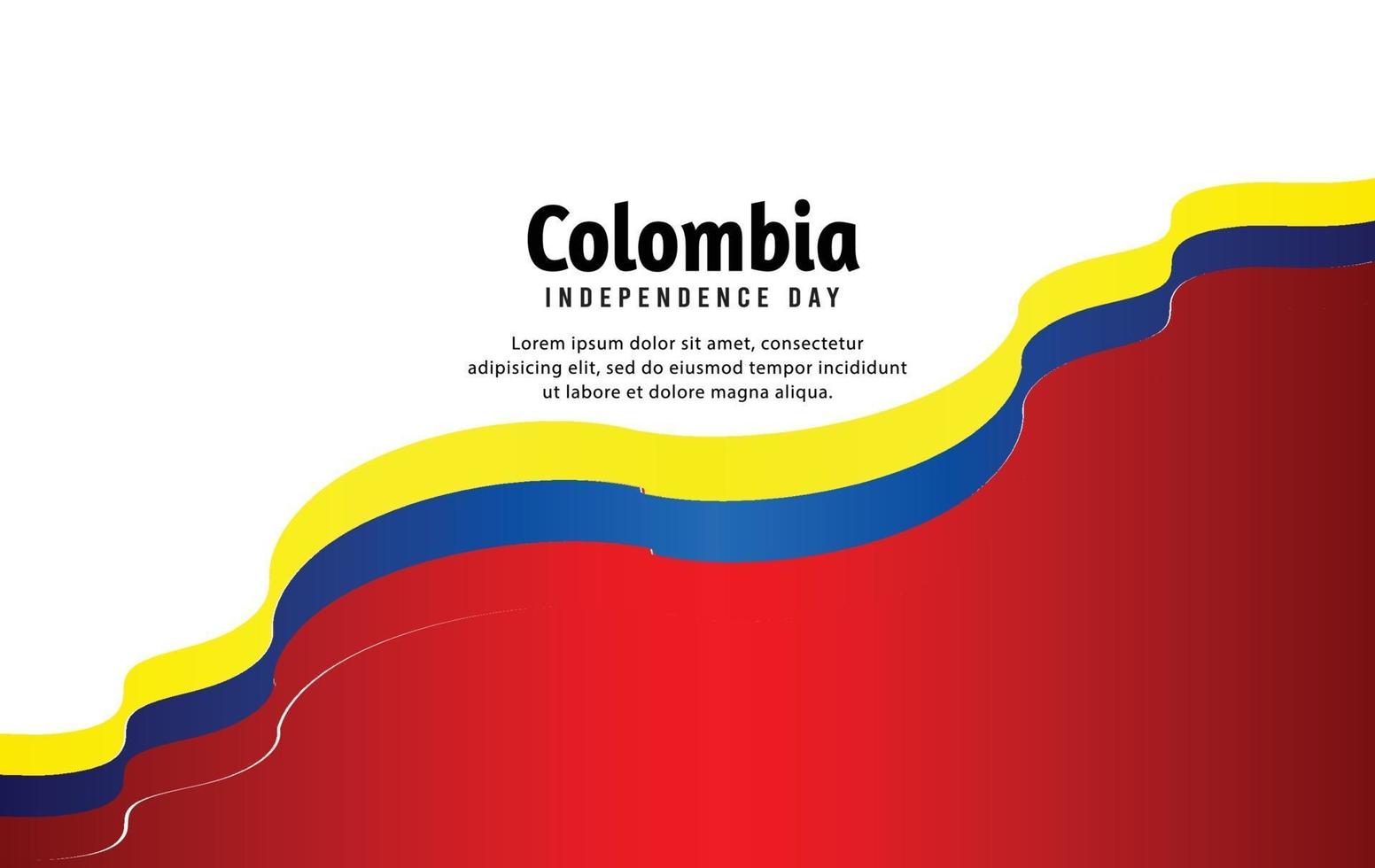 feliz dia de la independencia de colombia. plantilla, fondo. ilustración vectorial vector