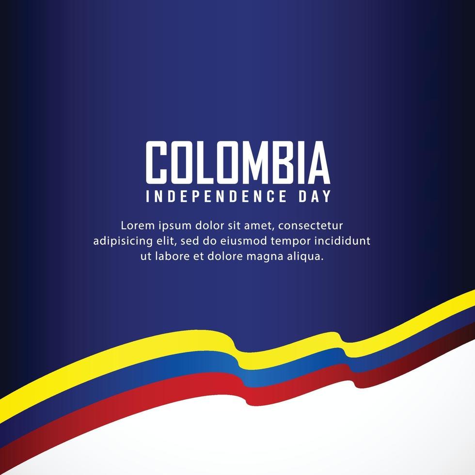 feliz dia de la independencia de colombia. plantilla, fondo. ilustración vectorial vector