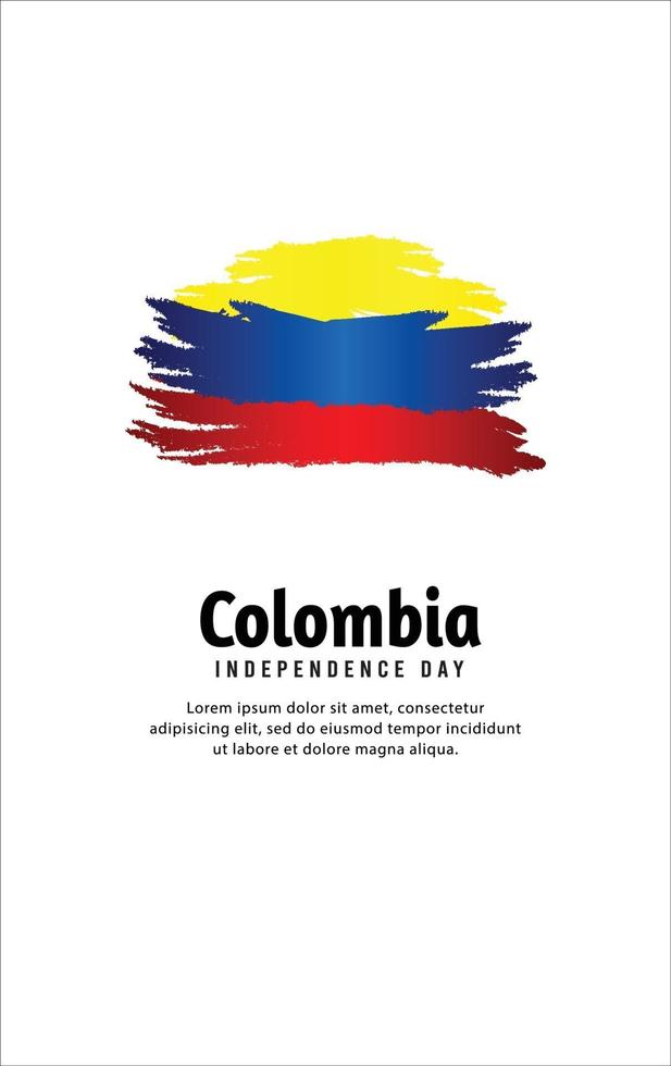 feliz dia de la independencia de colombia. plantilla, fondo. ilustración vectorial vector