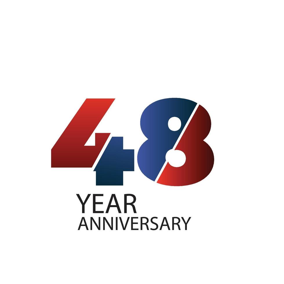 48 th anniversary event party. Vector illustration. numbers template for Celebrating.