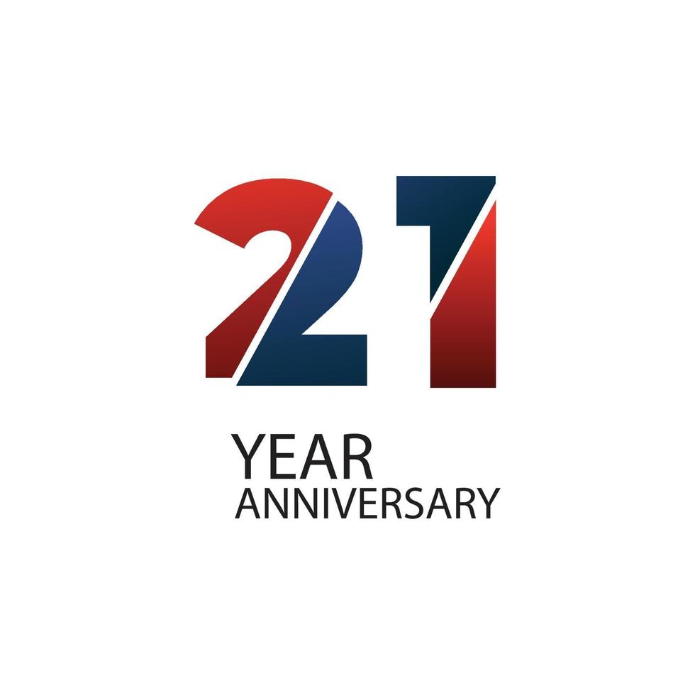 21 th anniversary event party. Vector illustration. numbers template for Celebrating.
