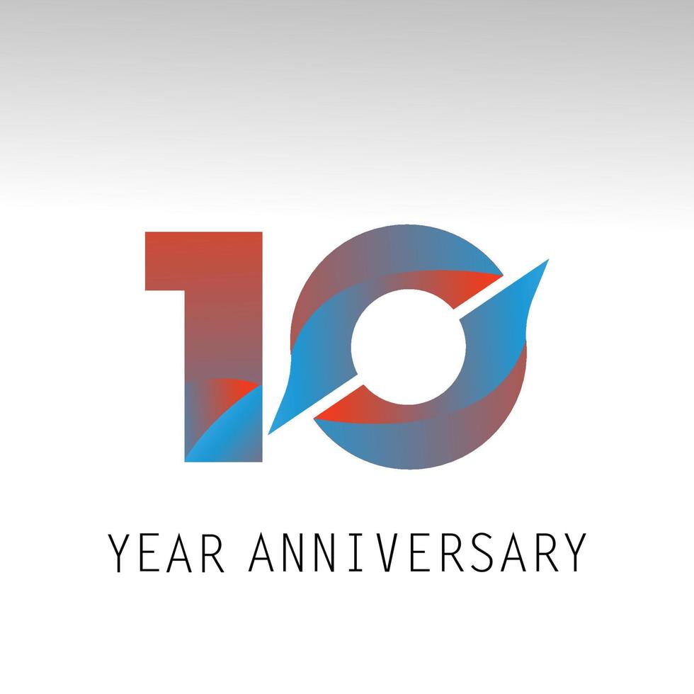 10  Year Anniversary Vector Template Design Illustration