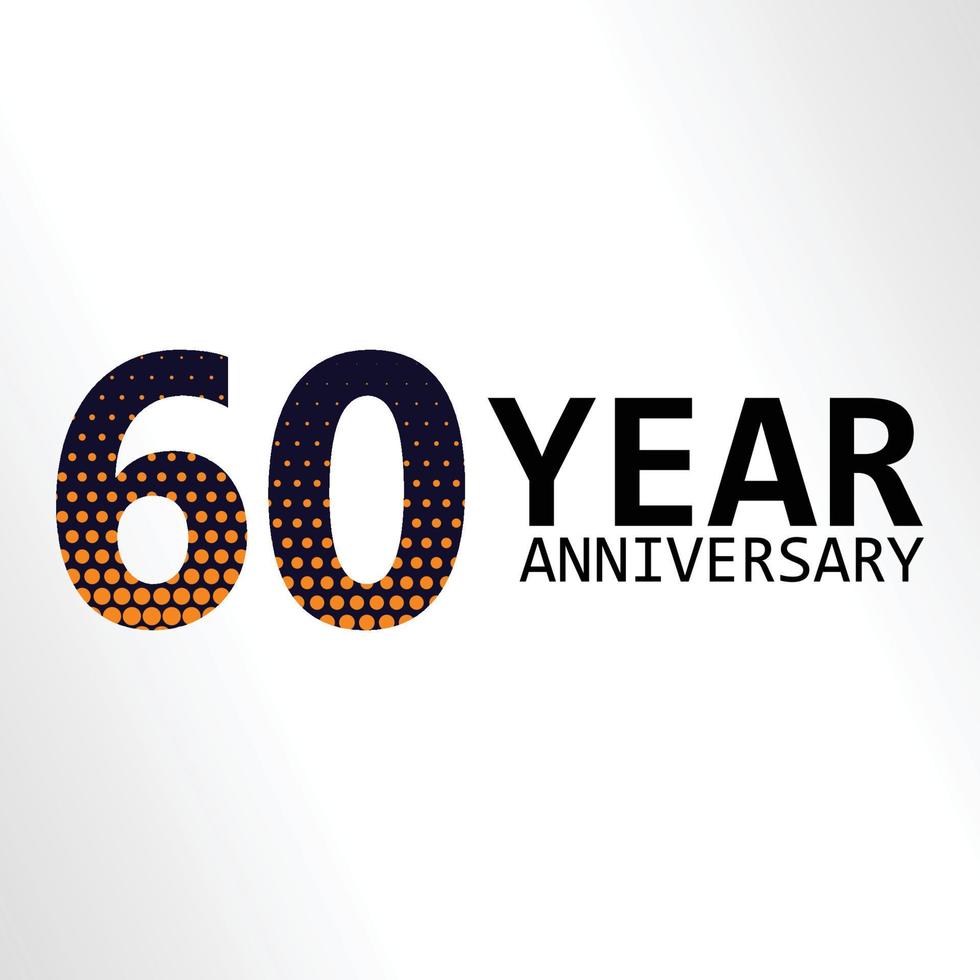 60 Year Anniversary Elegant Vector Template Design Illustration